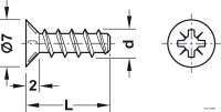 Euroschraube Häfele Varianta für Rollschubführungen Senkkopf 3 mm in Holz 4,2x13,5 mm 1 Stück