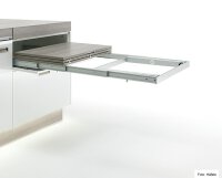Ausziehtisch- und Klappbeschlag, mit einklappbarem Tischbein
