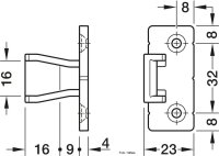 Aufschiebebeschlag-Set Häfele Pacofix PF-L-R mit Rastnase