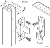 Einhängebeschlag-Set, Häfele Pacofix SF-G-L mit Rastnase