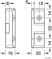 Aufdopplungsbeschlag-Set, Häfele Pacofix DF-L mit Rastnase