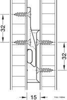 Aufdopplungsbeschlag-Set, Häfele Pacofix DF-L mit Rastnase