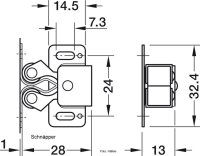 Doppel-Rollenschnäpper zum Schrauben, Stahl