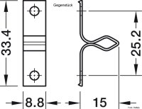 Doppel-Rollenschnäpper zum Schrauben, Stahl