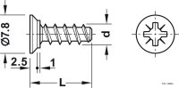 Häfele Varianta Schrauben für Beschläge Senkkopf PZ 3 mm in Holz 4,2x16,0 mm 1 Stück