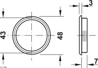 Lüftungsgitter rund Kunststoff 48/43 mm