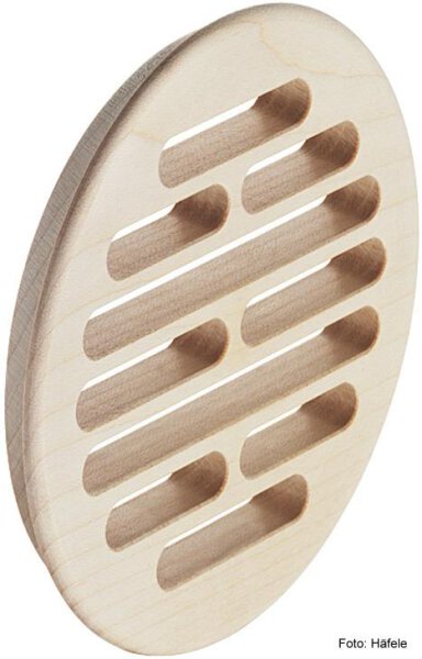 Lüftungsgitter, Massivholz, rundum gefalzt, Buche Ø 120 mm