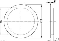 Lüftungsgitter Kunststoff mit Lamellen Ø 123 mm