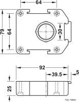 100er-Set Sockelverstellsystem Häfele AXILO® 78 Fuß mit Platte zum Anschrauben