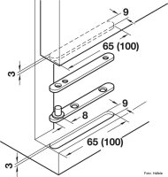 Zapfenband mit gleich langen Lappen Öffnungswinkel 180°