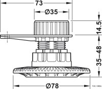 Küchen-Sockelverstellfuss 150 mm zum Anschrauben