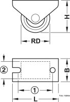 Bett-Schubkastenrolle 40x17 mm