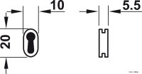 Schlüsselbuchse 10x20mm Messing matt