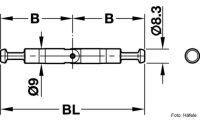 Gehrungsverbinder H&auml;fele Maxifix Bohrmass 2x44 mm