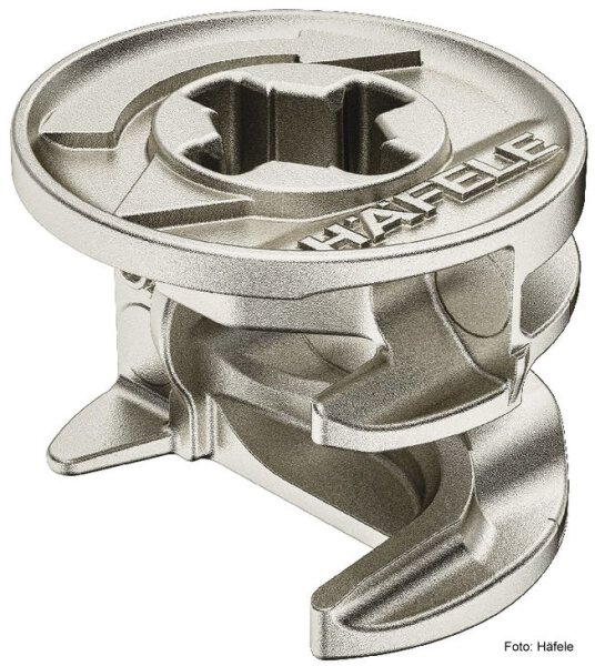 Exzentergehäuse Minifix Ø 15 für Holzdicke ab 13 mm ohne Abdeckrand vernickelt