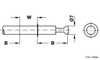 Doppelbolzen H&auml;fele Minifix mit Seegerring B24/16 mm