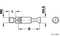 Gehrungsverbinder Minifix einseitig M6 Bohrma&szlig; 24 mm