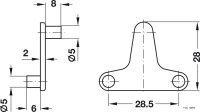 Klemm-Bodenträger 5 mm vernickelt