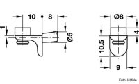 Glasbodenträger 5 mm mit Glasauflage 8 mm