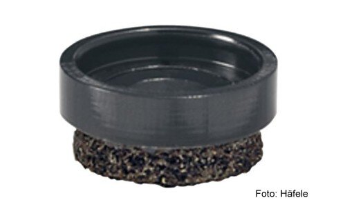 Gleiter-Einsatz für Steinböden, PVC, Holzböden Kunststoff schwarz D=17 mm