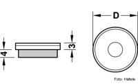 Gleiter-Einsatz f&uuml;r Parkett, Laminat, Marmor Kunststoff natur D=40 mm