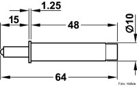 Türdämpfer Pin 65x10 mm Dämpfung mittel