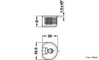 Verbindergehäuse Rafix 20 mit Senkrand weiß ohne Wulst für Holzdicke 16 mm