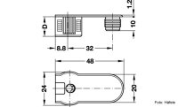 Verbindergehäuse Rafix 20 vernickelt mit Zapfen mit Wulst für Holzdicke 16 mm