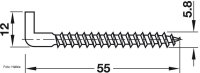 Schraubhaken für Schrankaufhänger mit Höhenverstellung 5,8x55x12 mm 1 Stück