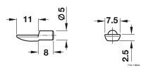 Bodenträger Löffelform 5 mm vernickelt 100 Stück