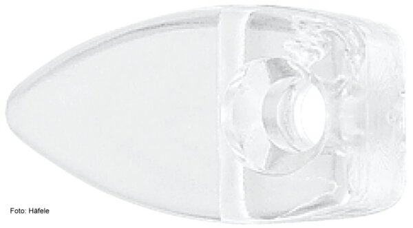 und Spiegelhalter Kunststoff transparent rund D=13 mm Glas