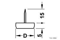 Möbelgleiter mit Stift Kunststoff 15 mm weiss