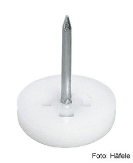 Möbelgleiter mit Stift Kunststoff 20 mm weiß