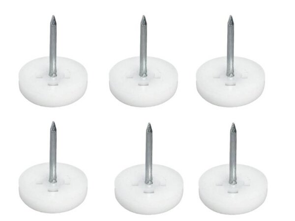 Möbelgleiter mit Stift Kunststoff Ø 25 mm weiß zum Einschlagen