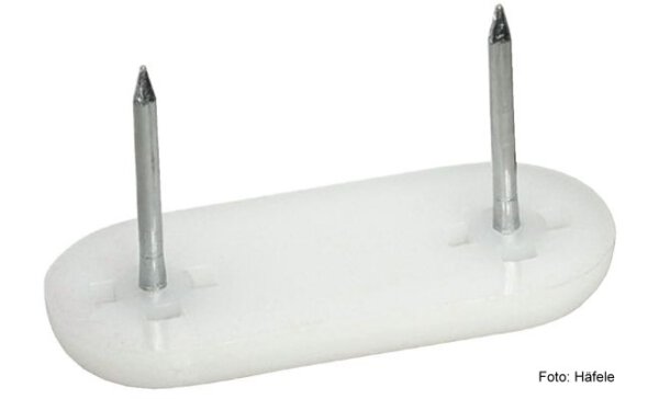 Möbelgleiter mit Stift Kunststoff 44x16 mm weiss