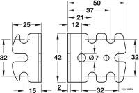 Eurowinkel für Raster 32 mm verzinkt