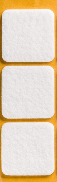 Filzgleiter selbstklebend quadratisch 50x50 mm - 3 Stück Weiss