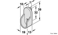 Schrankrohrlager f&uuml;r Schrankrohr oval 30x15 mm