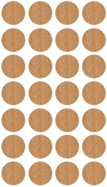 Abdeckkappen selbstklebend Ø 20 mm für Exzenter 15 mm Samerberg Buche - 28 Stück