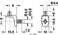 Bodenträger 5/5/8 mm ZA=10 mm zum Schrauben 1 Stück