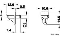 Bodenträger 3 mm mit Stahlstift/Gehäuse Kunststoff transparent 4 Stück