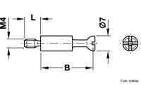 Exzenterbolzen Häfele Minifix S100 M4x7,5x24 mm 1 Stück