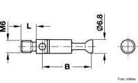 Gehrungsverbinder Minifix einseitig M6 Bohrmaß 44 mm 2 Stück