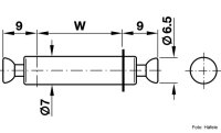 Doppelbolzen Rafix 20 mit Seegerring verzinkt 8/19 mm 1 Stück