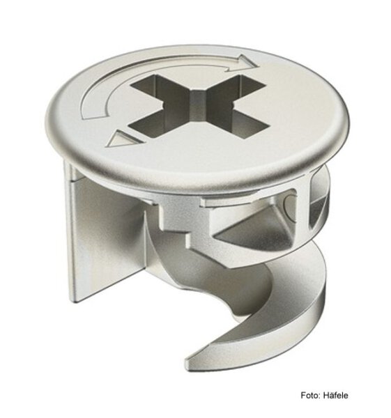 Exzentergehäuse Minifix 12/12 mm mit Abdeckrand nickelfarben 4 Stück