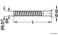 Eckverbinderschrauben für Bohrloch-Ø 5 mm Senkkopf SW4 7,0x70 mm - verzinkt 10 Stück