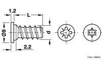 Häfele Varianta Schrauben Zylinderkopf Innenstern IS verzinkt 6,2x13,5 mm 20 Stück