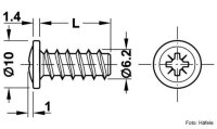 Blendenbefestigungsschrauben Kreuzschlitz PZ verzinkt Kopf-ø 13,0 mm 6,2x19,0 mm 8 Stück