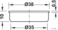 Abdeckkappen 35/38 mm für Topfbohrung 35 mm Weiss 3 Stück