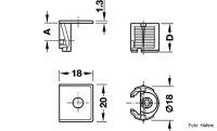 Tablarverbinder Tab 18/16 mm ohne Verriegelung zum Schrauben 4 Stück